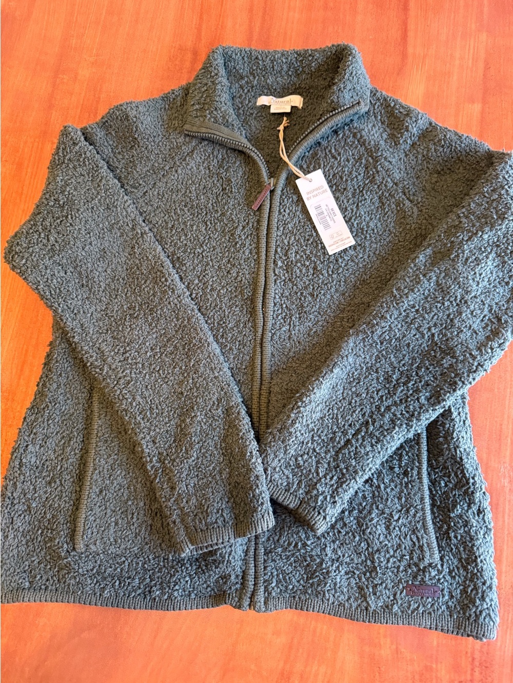 Natural Reflections Olive Green Full‑Zip Teddy Jacket NWT